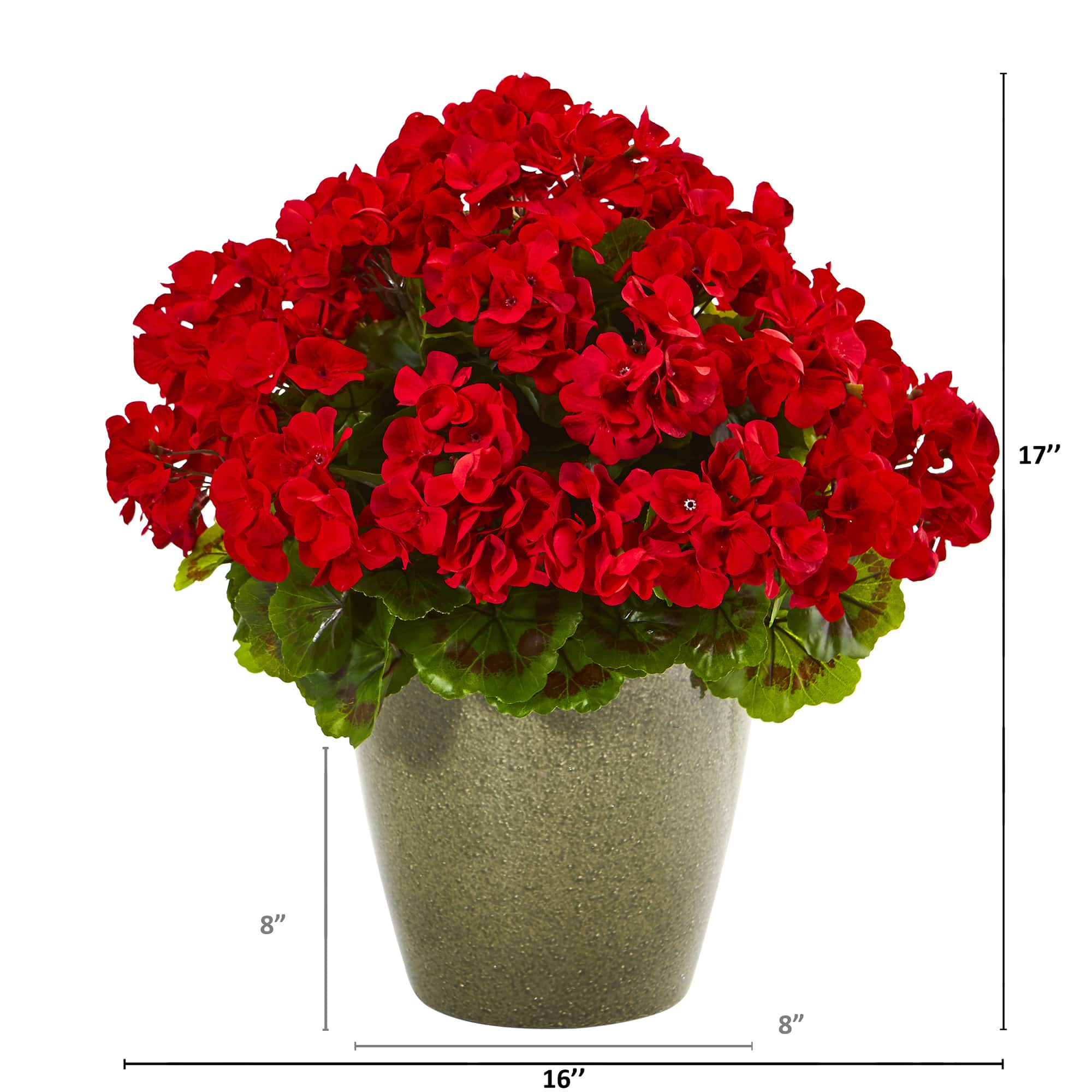 17" UV Resistant Potted Geranium Plant